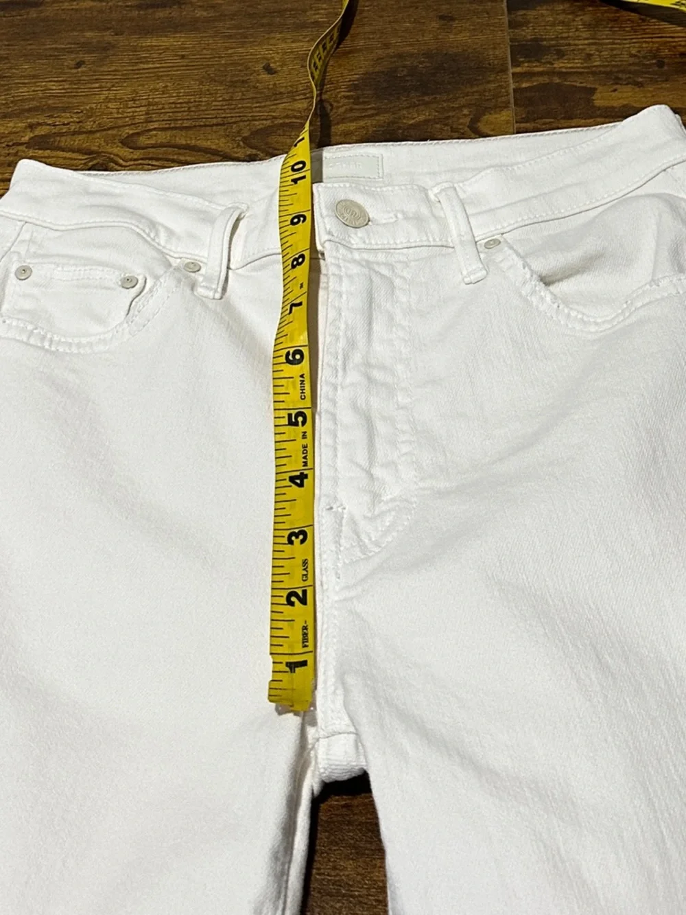 Mother The Insider Crop Step Fray Jeans Cream Puffs - Picture 12 of 13